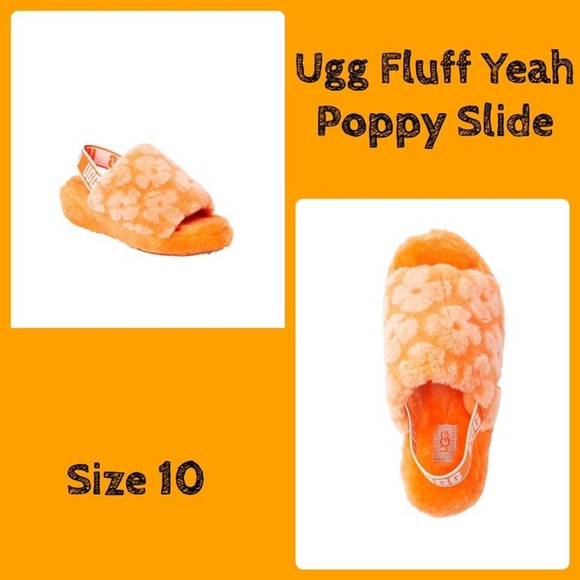 UGG Shoes - NIB UGG Fluff Yeah Poppy Slide Orange Flower